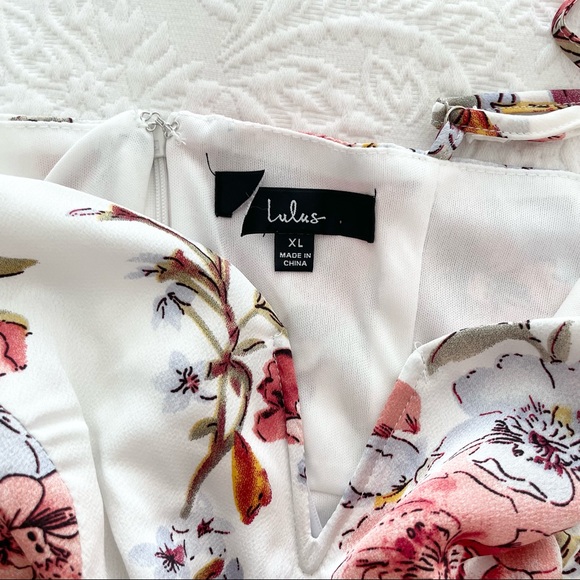 NWOT Lulus My Favorite Day Ivory Floral Print Tulip Skirt Midi Dress - Picture 6 of 8